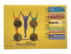 The Royal Mint 2002 Manchester Commonwealth Games four coin two pound coin cover