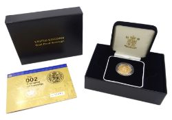 Queen Elizabeth II 2002 gold proof full sovereign coin