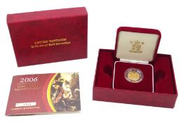 Queen Elizabeth II 2006 gold proof half sovereign coin