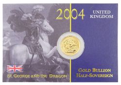 Queen Elizabeth II 2004 gold half sovereign coin