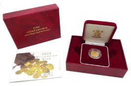 Queen Elizabeth II 2000 gold proof half sovereign coin