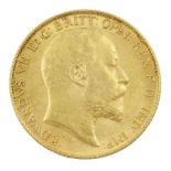 King Edward VII 1910 gold half sovereign coin