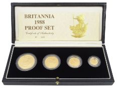 Queen Elizabeth II 1988 Britannia gold proof four coin set