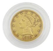 United States of America 1902 gold five dollars coin