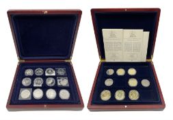 Commemorative coins and medallions including six silver gilt hallmarked medallions etc