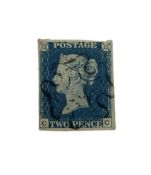 Queen Victoria 1840 two pence blue stamp