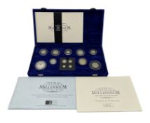 The Royal Mint United Kingdom Millennium silver coin collection
