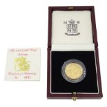 Queen Elizabeth II 1993 gold proof full sovereign coin