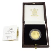 Queen Elizabeth II 1999 gold proof 1/4 ounce Britannia coin