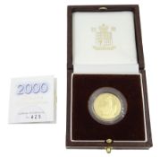 Queen Elizabeth II 2000 gold proof 1/4 ounce Britannia coin