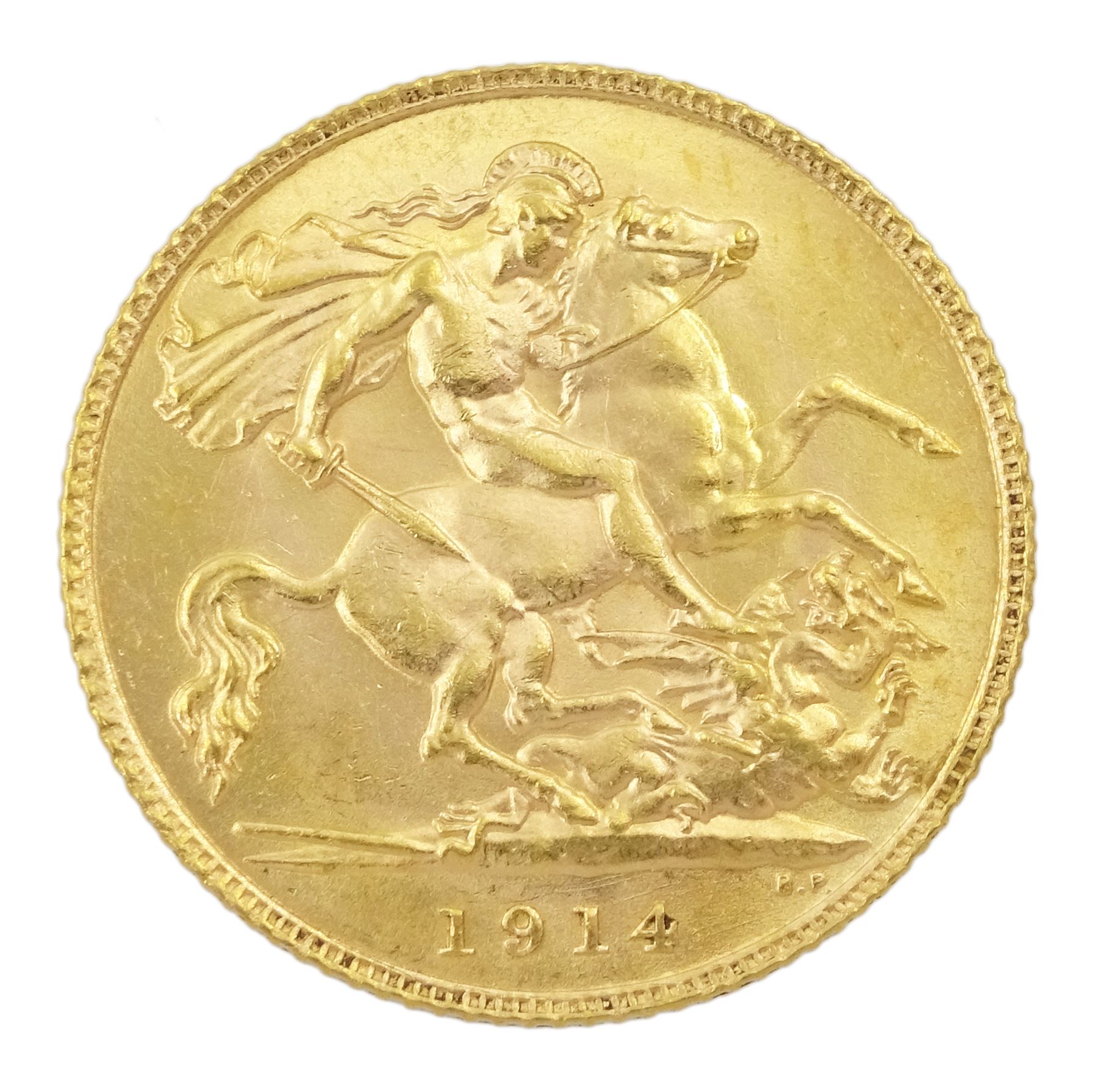 King George V 1914 gold half sovereign coin - Image 2 of 2