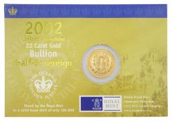 Queen Elizabeth II 2002 gold half sovereign coin