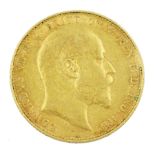 King Edward VII 1908 gold full sovereign coin