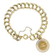 9ct gold fancy circular link bracelet