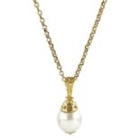 18ct gold white pearl pendant