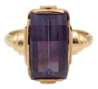 14ct rose gold synthetic alexandrite ring