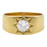 Early 20th century gold gypsy set single stone old cut diamond ring