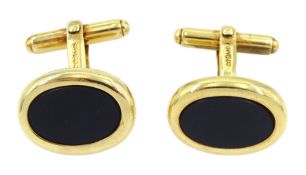 Pair of 9ct gold black onyx cufflinks