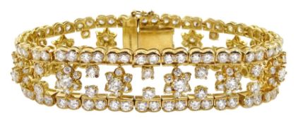 18ct gold round brilliant cut diamond bracelet