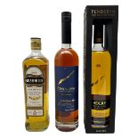 Three bottles of Whisky comprising Penderyn Single Malt Welsh Whisky