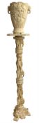 Ivory style vase with relief moulded decoration and pedestal H31cm