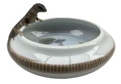 Royal Copenhagen bowl with modelled lizard