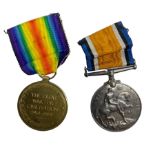 World War I medal pair comprising war and victory medals