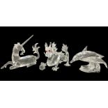 CSC Swarovski Crystal fabulous beasts series Dragon and Unicorn together with 'Care For Me' Whale pa