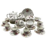 Royal Crown Derby 'Derby Posies' pattern part tea and coffee set comprising cups