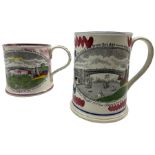 Moore & Co. Southwick Sunderland lustre frog mug with a view of the Iron Bridge