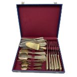 Part set of German 800 standard silver cutlery with reeded edge comprising five table forks