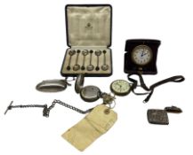 Victorian open faced pocket watch in silver case London 1881