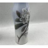 Royal Copenhagen vase decorated with geese; together with another with flower decoration H25cm