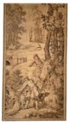 Continental machined tapestry panel laid on board depicting a hunting scene 227cm x 124cm