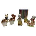 Collection of nine Beswick Beatrix Potter figures all with gold back stamps including Mrs Tiggy-Wink