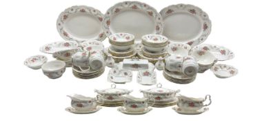 Royal Albert 'Tranquillity Rose' pattern part dinner service comprising eight dinner plates