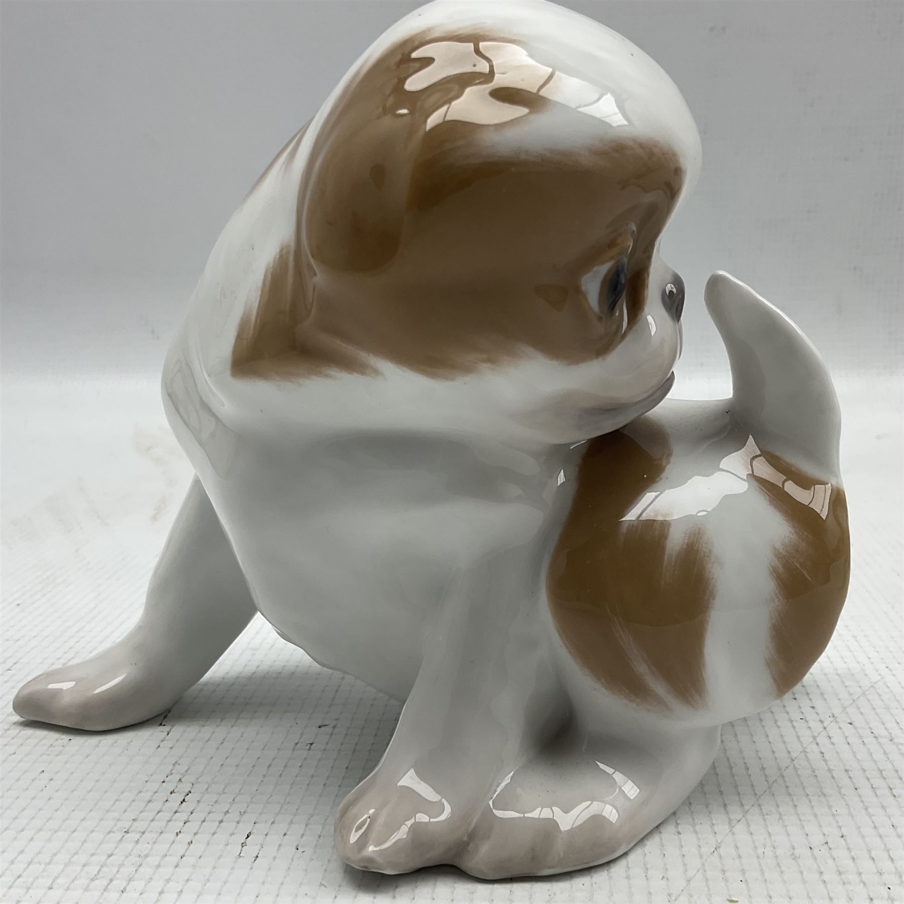 Royal Copenhagen model of a Pekingese dog in grey No. 448 together with another No. 445 - Image 3 of 3