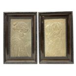 Near pair of Art nouveau plaques