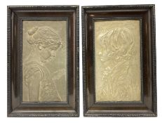 Near pair of Art nouveau plaques