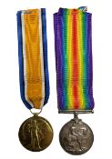 World War 1 medal pair comprising war and victory medals