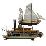 Model of a German "Ewer" type fishing boat HF 31 of 1880 60cm x 74cm together with a model of Missis