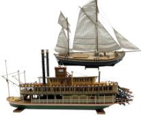 Model of a German "Ewer" type fishing boat HF 31 of 1880 60cm x 74cm together with a model of Missis