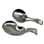 George III silver caddy spoon with kidney shape bowl