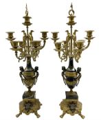 Pair late 19th century six branch table candelabra