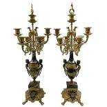 Pair late 19th century six branch table candelabra