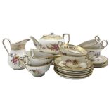 Hammersley 'Dresden Sprays' tea set for six comprising teapot