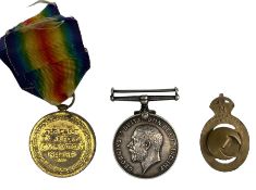 Pair of World War I War and Victory medals to 1.A M. F T Coon RAF 233019 and an 'On War Service 191