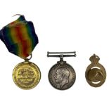 Pair of World War I War and Victory medals to 1.A M. F T Coon RAF 233019 and an 'On War Service 191