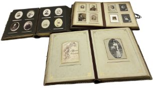 Three Victorian leather photograph albums and contents of portrait photographs (3)