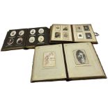 Three Victorian leather photograph albums and contents of portrait photographs (3)